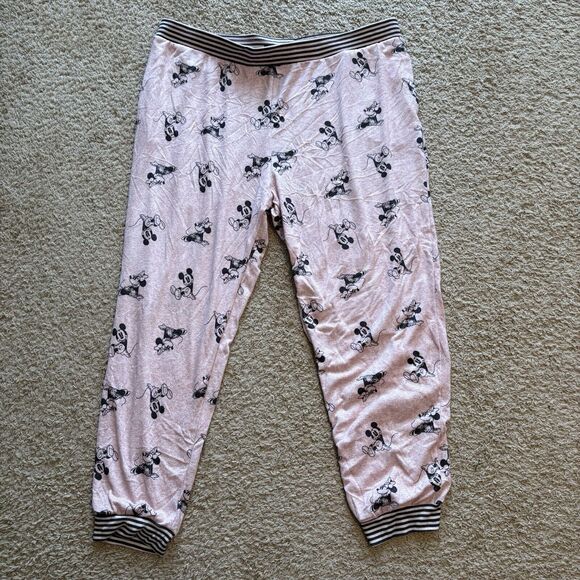 Disney 2 Piece Cozy Pajama Set Lounge Pants Mickey Minnie Pink Ladies 2XL‎ NWT - Picture 9 of 9